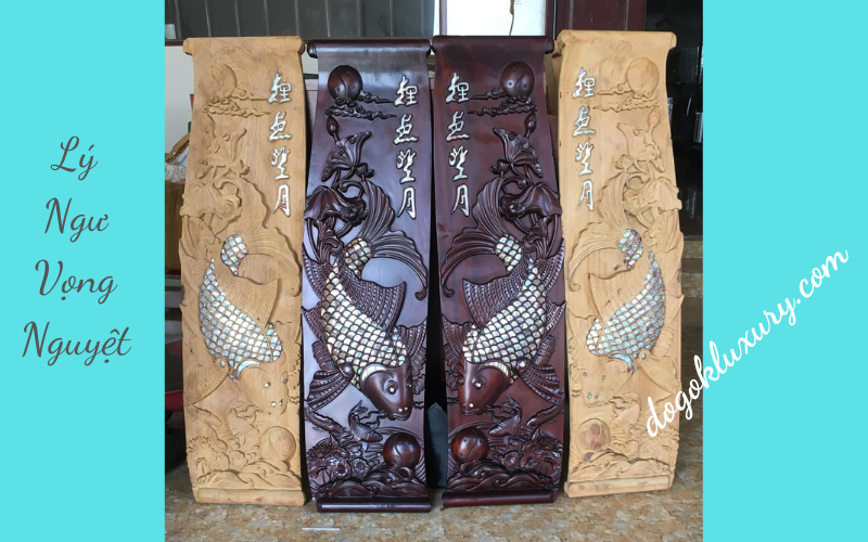 Tranh cá chép cẩn ốc ( Lý ngư vọng nguyệt)