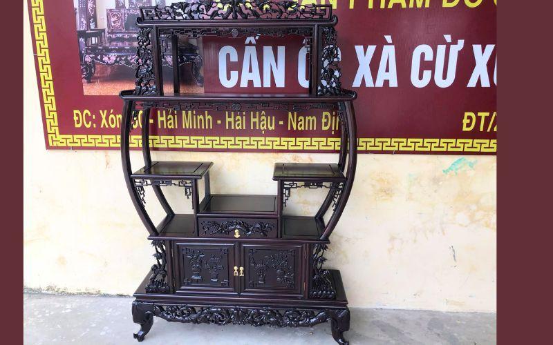 Tủ bày đồ gỗ gụ