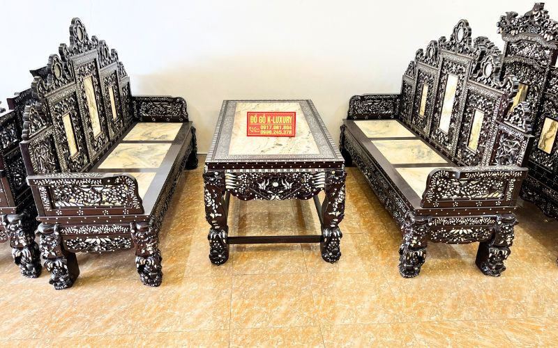 Trường Kỷ Đại Sơn Gỗ Gụ Cẩn Ốc Xà Cừ